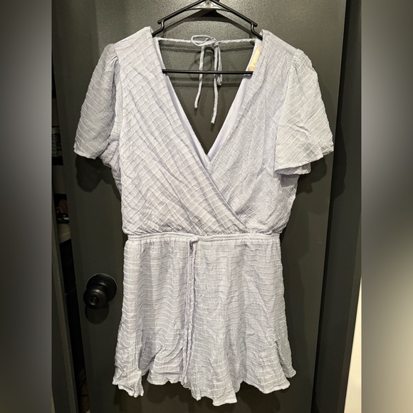 Altar'd State Pants - Altar'd State Light Blue Textured Romper